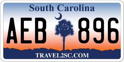 SC license plate AEB896