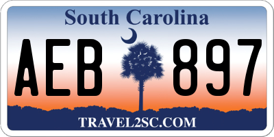 SC license plate AEB897