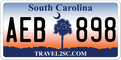 SC license plate AEB898