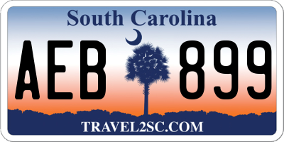 SC license plate AEB899