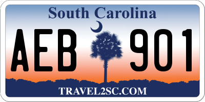 SC license plate AEB901