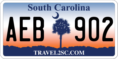SC license plate AEB902