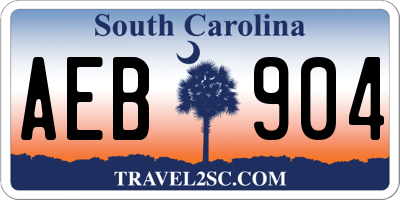SC license plate AEB904