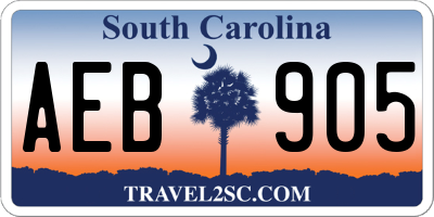 SC license plate AEB905