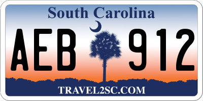 SC license plate AEB912