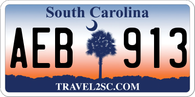 SC license plate AEB913