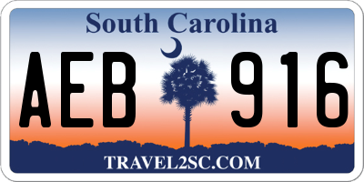 SC license plate AEB916