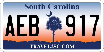 SC license plate AEB917