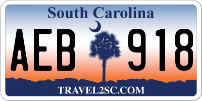 SC license plate AEB918