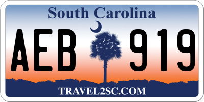 SC license plate AEB919