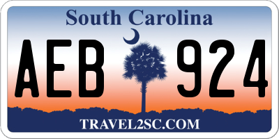 SC license plate AEB924