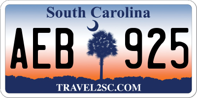 SC license plate AEB925
