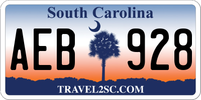 SC license plate AEB928
