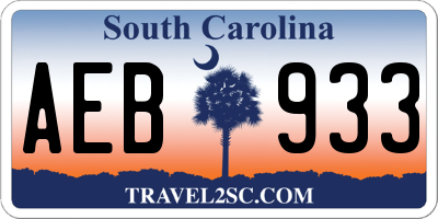 SC license plate AEB933
