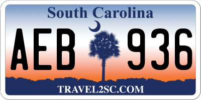 SC license plate AEB936