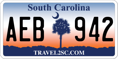 SC license plate AEB942