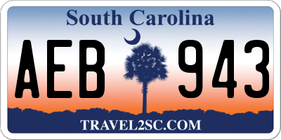 SC license plate AEB943