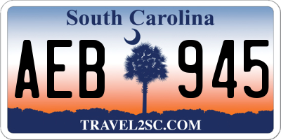 SC license plate AEB945