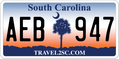 SC license plate AEB947