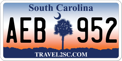 SC license plate AEB952