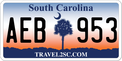 SC license plate AEB953