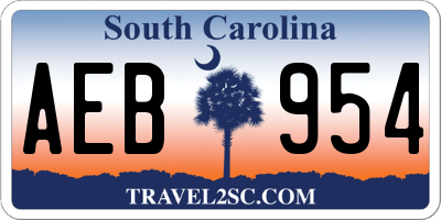 SC license plate AEB954