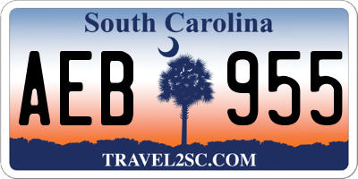 SC license plate AEB955