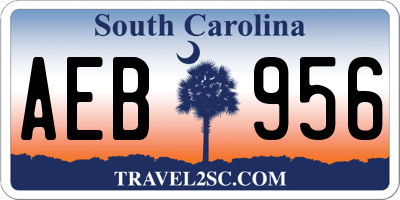 SC license plate AEB956