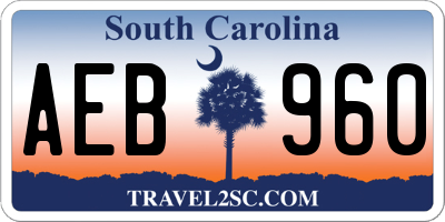 SC license plate AEB960