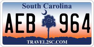 SC license plate AEB964