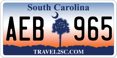 SC license plate AEB965
