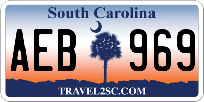 SC license plate AEB969