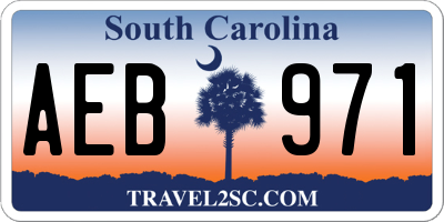 SC license plate AEB971