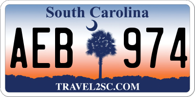 SC license plate AEB974