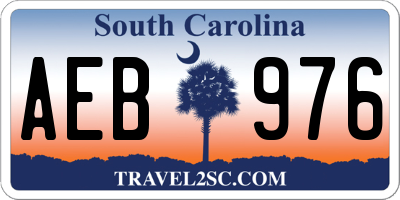 SC license plate AEB976