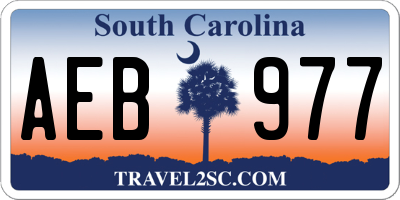 SC license plate AEB977