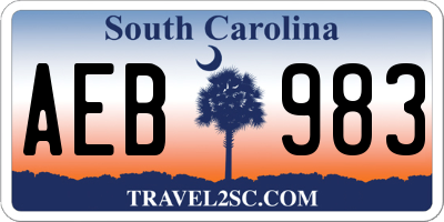 SC license plate AEB983