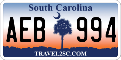 SC license plate AEB994