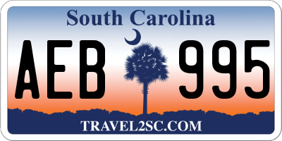 SC license plate AEB995