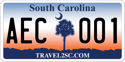 SC license plate AEC001
