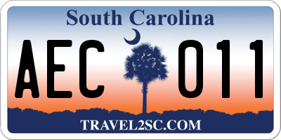SC license plate AEC011