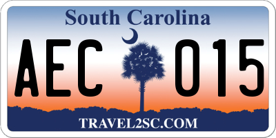 SC license plate AEC015
