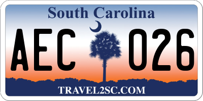 SC license plate AEC026