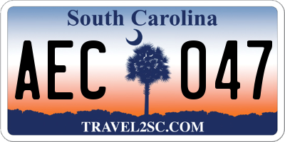 SC license plate AEC047