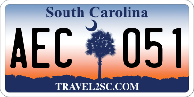 SC license plate AEC051