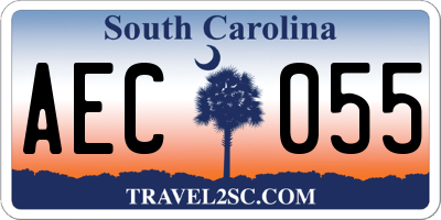 SC license plate AEC055
