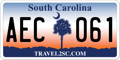 SC license plate AEC061