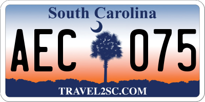 SC license plate AEC075