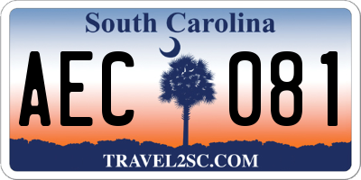SC license plate AEC081