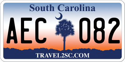 SC license plate AEC082